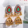 Dangle Earrings Vintage Blue Beads For Women Ethnic Gold Color Round Shape Tassel Ladies Wedding Jewelry Pendientes