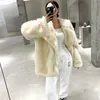 Kadınlar Kürk Sahte Kürk Lüks Marka Moda Gradyan Hayvan Renkli Sahte Kürk Ceket Kadın Kış Kış Gevşek Büyük Boyu Uzun Kalıpık Palto Dış Giyim 231115