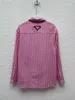 Bloups feminina Moda Blusa de algodão de luxo 2023 Design de primavera de verão feminino Impressão xadrez de pista de alta qualidade Bedida única