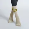 Chaussettes athlétiques Yoga cinq orteils danse Pilates sport coton mi-tube bas professionnel antidérapant Silicone Fitness intérieur