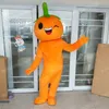 Costume de mascotte de Noël orange, personnage de thème de dessin animé, carnaval, unisexe, taille adulte, Halloween, fête d'anniversaire, tenue d'extérieur fantaisie pour hommes et femmes