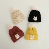 Boinas Doit Sombrero de invierno para bebés Gorros para niños Bola de piel Gorro de punto para niños Gorros de ganchillo Gorros con orejeras para niñas de 1 a 3 años