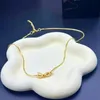 Lyx Desigenr Brand Women 18k Gold Plated Pendant Necklace Fade aldrig rostfritt stål halsband tröja kedja älskare bröllop julfest smycken