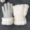 Перчатки с пятью пальцами MOONBIFFY, женские зимние перчатки из 100% овчины, мужские зимние перчатки из натурального кашемира, натуральная кожа, мех, теплые перчатки, женские варежки с длинными пальцами 231115