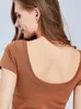 Camisoles & Tanks Women Shirts Cotton Short Sleeves With Bra Pads Cups Home Sports T-shirt V Neck Summer Comfortable Tops Female Tank Top