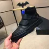 Bottes montantes en cuir de vache pour hommes, baskets plates de luxe à bout rond, style militaire, cheville de rue, chaussures Hip Hop noires