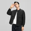 Men's Jackets Men Solid Baseball Collar Workwear Long Sleeve Zipper Casual Crop Coats Streetwear Stylish Versatile Outerwear