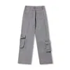 Męskie dżinsy hip -hopowe spodnie z wieloma kieszeniami High Street Lose Fit Fitar Denim Spodni Streetwear Tactical Bottoms