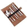 Dinnerware Sets 7-piece /8piece Set Stainless Steel Tableware Knives Forks Spoons Portable Chopsticks And Spoon With Cloth Bag