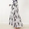 Robes de travail Miyake imprimé T-shirt haut femmes 2023 automne ensemble mode et polyvalent taille haute mi-longue robe deux pièces