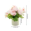 Decorative Flowers Artificial Plant Potted Mini Fake Flower Plants Table Top Ornaments