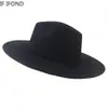 Breda randen hattar hink hattar klassisk mocka 95 cm bred grim fedora hatt för kvinnor män kyrkan jazz hattar bröllop dekorera formell klänning cap 231116