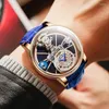 Armbanduhren 2023 Design der Celestial Body-Serie „Sky“-Uhr Mann 360 Grad transparente Schale PINDU Männer Quarzuhren Reloj