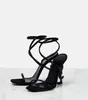 Модельерские женские сандалии с кристаллами OPYUM, высокие каблуки, черные туфли-лодочки с острым носком, модельные туфли Yl, вечерние туфли на среднем каблуке 2024