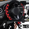 Steering Wheel Covers 2023 Black And White Grid Fashion Car Cover Universal Non-slip Accessories