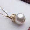 Kedjor 10-14mm Nanyang Gold Pearl 18K Crown Pendant Seawater CHX254