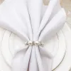 Anneaux de serviette en perles blanches, boucle de serviette de mariage, décorations de Table de fête, fournitures BJ