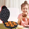 Moldes para hornear Mini donuts eléctricos Máquina antiadherente Donut Maker DIY Uso en el hogar Postres de donuts Desayuno