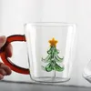 Verres à vin tasse en verre 3D 400ml tasse à thème de noël buvant du café de dessin animé