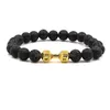 Bracelets de charme Lava Stone Sier Gold Haltère Perle Bracelet DIY Huile Essentielle Diffuseur Pour Femmes Hommes Bijoux Drop Livraison Je Dhgarden Dhcd2