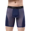 Cuecas dos homens roupa interior boxer fino gelo seda malha calcinha respirável u convexo bolsa masculino rápido seco boxershorts homme cueca L-4XL