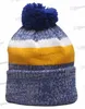 Nouveau Football Sport Rayures Revers Tricot Chapeau Mélange Couleurs Mode Fans Voiture Bleu Rayé Baseball Sport Bonnets Chapeaux Os Skullies Revers Casquettes Taille Unique Nov16-01