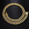 Ketens zilveren kleur 13 mm talk Miami Cuban Link Chain ketting voor vrouwen ijs uit 2 rij steentjes vierkante sieraden cadeau