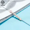 Cavigliere Rinntin Cavigliera in argento sterling 925 rotonda She Design Rosa Bianca Perla d'acqua dolce per Grils Daliy Incontri Matrimonio TSA02L231116