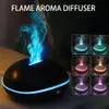 Andra hemträdgårdar Flying Saucer Flame Humidifier Appliance Colorful Air 3D Aromatherapy Machine Ganska och romantisk fuktighetskräm 231116