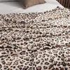 Blanket Super Soft Coral Fleece Flannel Leopard Stripe Printed Sofa Bed Bedspread Plaid 231115