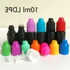 10ml 30ml Black Dropper Bottle Plastic Empty Bottles With Long and Thin Tips Tamper Proof Childproof Safety Cap Liquid Needle Bottles Incmv