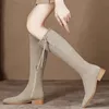 Stiefel mit spitzen Zehen und Absätzen, Cowgirl-Stiefel, 2023, Herbst, Knöchel, Damen, Vintage, britischer Stil, mit niedrigem Rad, lässig, hoher Cowboy-Botas 231116