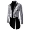 Herrjackor utför kostymjacka Tailcoat Daily Glitter Lapel Mens Nightclub Party Sequin Shiny Male Comfy Fashion Stylish