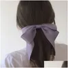 Hårstift Net Red Temperament Changchun Flower Blue Large Bow Hairpin Girls Korean Version Ny Spring Wholesale Drop Delivery Products DHCL8