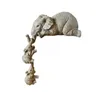 Decorative Objects Figurines Resin Elephant Ornament Family Simulation Animal Cartoon Desktop Hanging Kids Room Accessories 231115