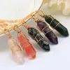 Catene 15 colori collane di quarzo pendenti collana di cristallo di pietra naturale vintage per le donne gioielli di moda catena di bijoux collares