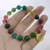 Strand Ruifan Vintage placcato oro serratura Lucky Pandent cristallo multicolore per gioielli di moda da donna YBR960