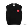 Amis Paris modedesigner Amisweater Vest Red Heart Printed Tröja Sports Casual Men's and Women's Base Top Amishirt CXID