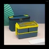 Serviesgoed dubbellaags draagbare lunchbox voor kinderen met vork en lepel Magnetron Bento Boxen Set opslagcontainer