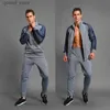 Herrspårar 2st Set Set Men's Soccer Sportswear Tracksuit Jacket Training Suit Autumn Winter Spring Long Sleeve Zipper Top and Pants Q231117