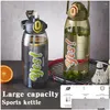 Бутылки для воды 1,9 л/2,2 л, большая емкость для фитнеса со шкалой St Scale Bpa, спортивный портативный чайник для напитков для тренажерного зала, в помещении, на открытом воздухе, Drop Del Dh4Hc