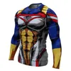 T-shirts pour hommes Anime à manches longues Fitness Gym Vêtements Compression Shirt 3D Sport Cyclisme Stretch Sportswear Hommes Camiseta Imprimé S