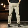 Men's Pants Straight Casual Men Clothing Khaki Gray Black For Trousers Overalls2024 Spring Summer Cotton