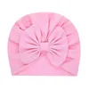 Chapeaux CottvoSolid Couleurs Bébé Mignon Fille Grand Bowknot Turban Bonnet Bonnet Chapeau Chapeaux Pour Né Infantile Filles Chapeaux