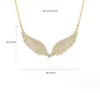 Ins Top Sell Angle Wing Pendant Sparkling Luxury Jewelry 925 Sterling Silver Gold Fill Pave White Sapphire CZ Diamond Gemstone Party Women Wedding Clavicle Necklace