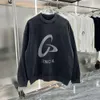 Maglione Balenc di marca di lusso di alta edizione da uomo 2023 tendenza autunnale girocollo manica larga stampa lettera top pullover