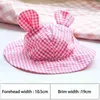 Chien vêtements rétro oreille Plaid ombre réglable chat accessoires Sunhat Pet chapeau casquette soleil protection