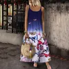 Sukienki swobodne kobiety bohemian maxi nadruk rozmiar o szyi vintage bez rękawów sukienka na ananas