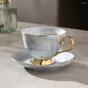 カップソーサー250 ml磁器カプチーノカップノルディックギフトセラミックソーサーMocha K Marbled Pottery Tea Sets