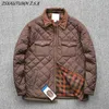 Piumino da uomo Parka Giacca invernale da uomo Casual Leggero Resistente all'acqua in microfibra Giacca a vento Cappotto da golf Classico a quadri Morsetto in cotone Cargo Plaid 231116